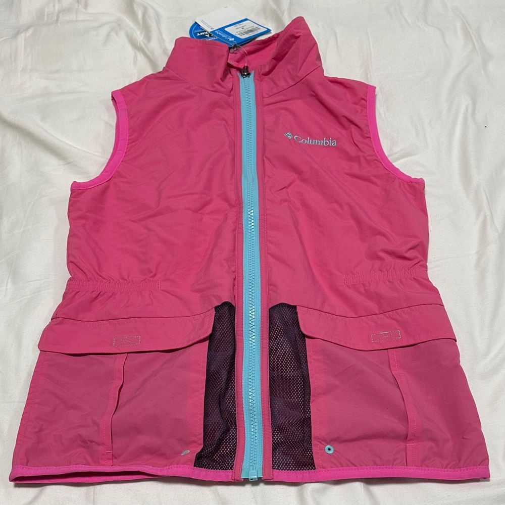 Columbia Kids Pink Fleece Lined Vest Medium
